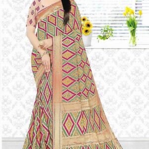 Multi-Color Brasso Banarasi Saree with Zari Work