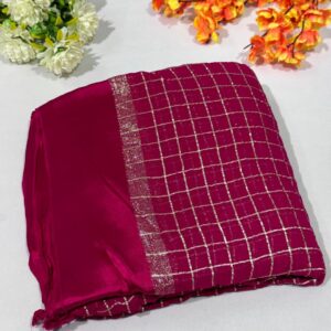 Rani Pink Viscose Geometric Saree