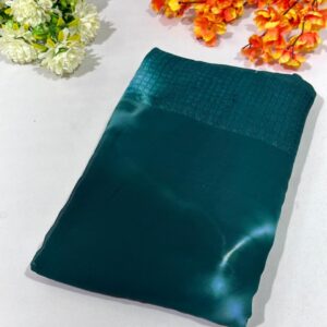 Bottle Green Printed Georgette Saree