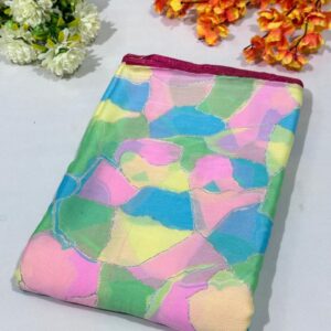 Multicolor Moss Printed Saree