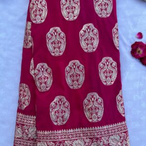 Rani Pink Dola Silk Hand Woven Zari Saree