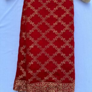 Exquisite Red Garchola Saree with Zari