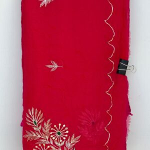 Rani Pink Pure Chiffon Pittan Hand Work Saree with Blouse