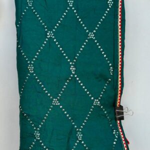 Bottle Green Pure Dola Silk Sequence Thread Work Saree