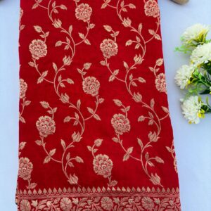 Red Pure Dola Silk Traditional Banarasi Saree